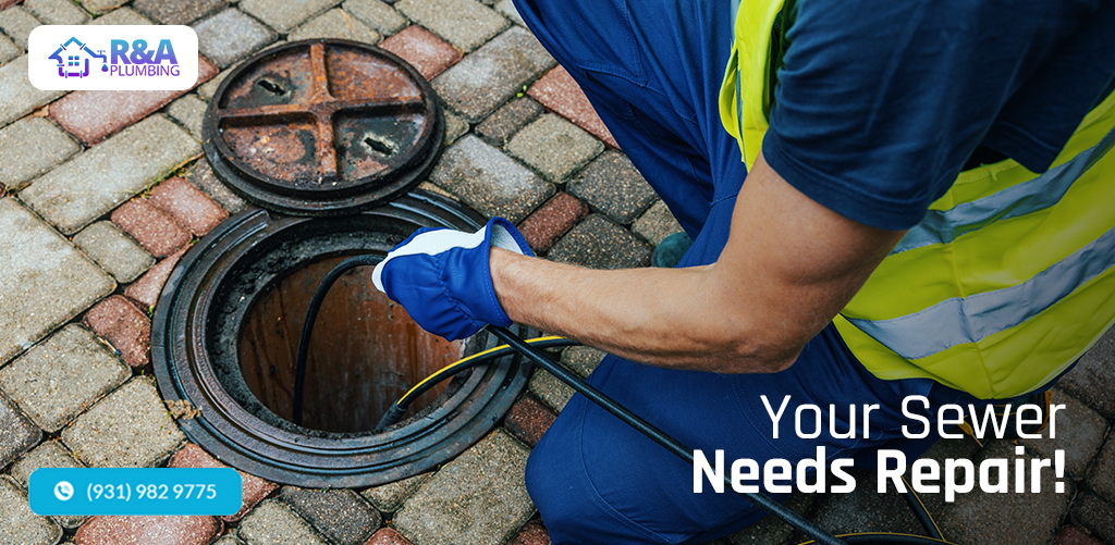 R&A Plumber clearing a sewer line